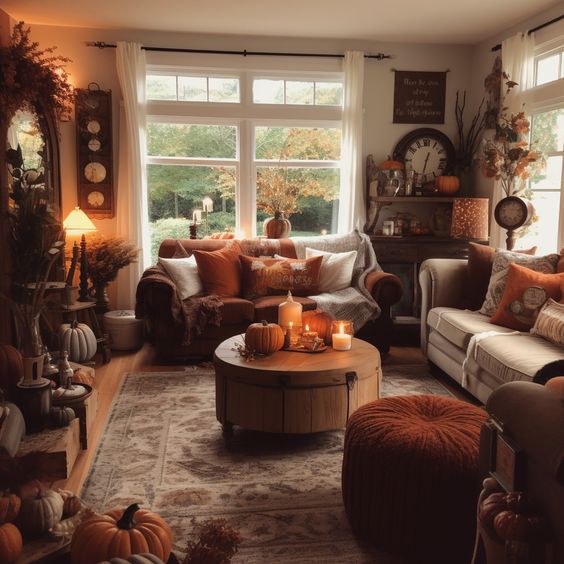 fall living room decorating