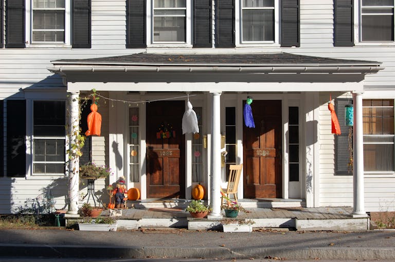 Apartment House Decoration for Halloween Outdoors