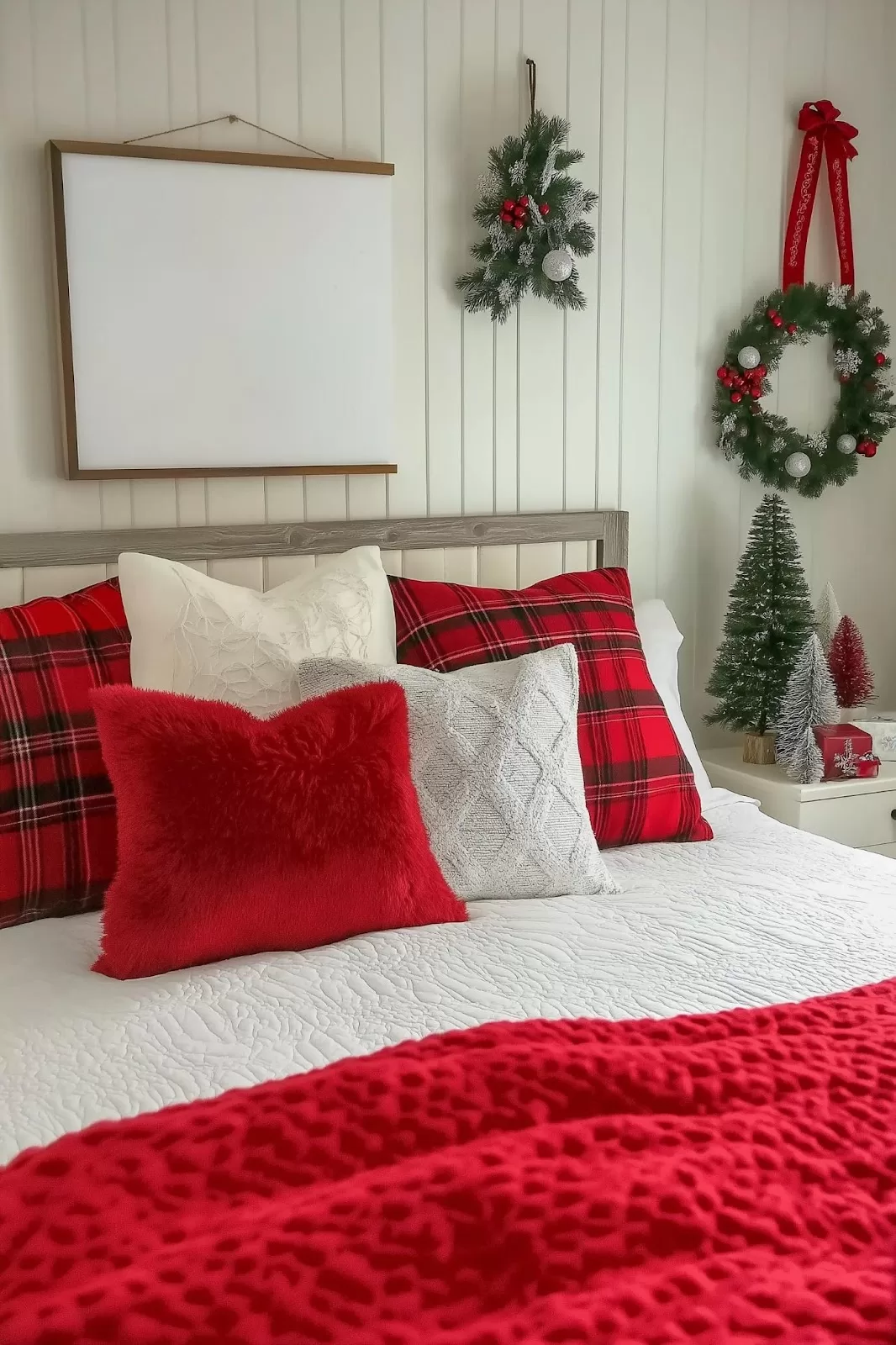 Red and white Christmas decor