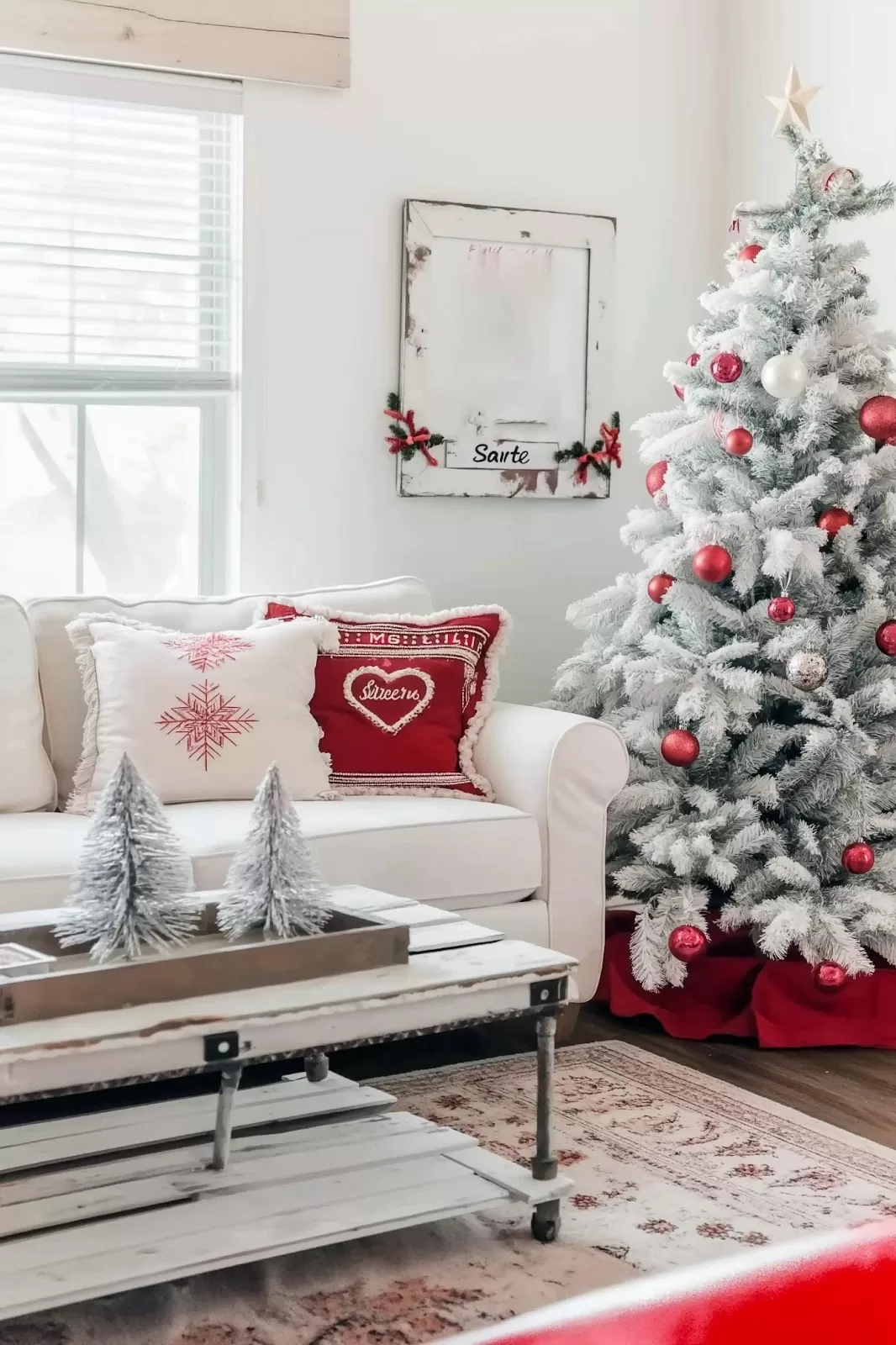 Red and white Christmas decor