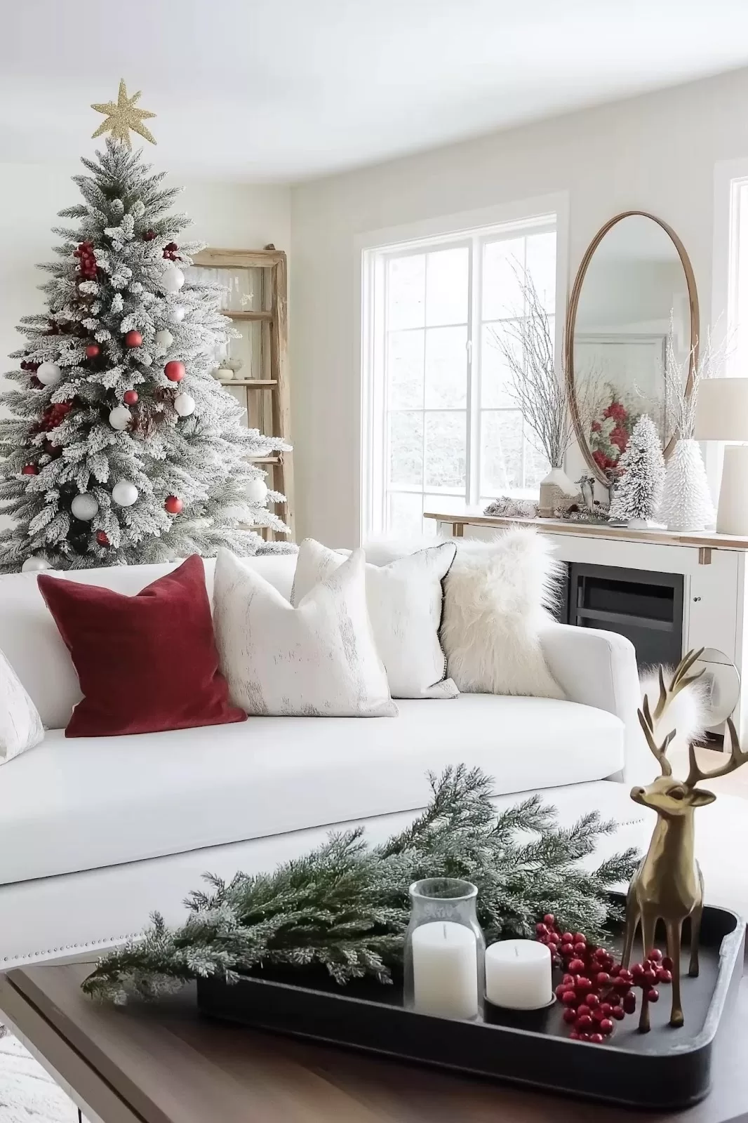 Red and white Christmas decor