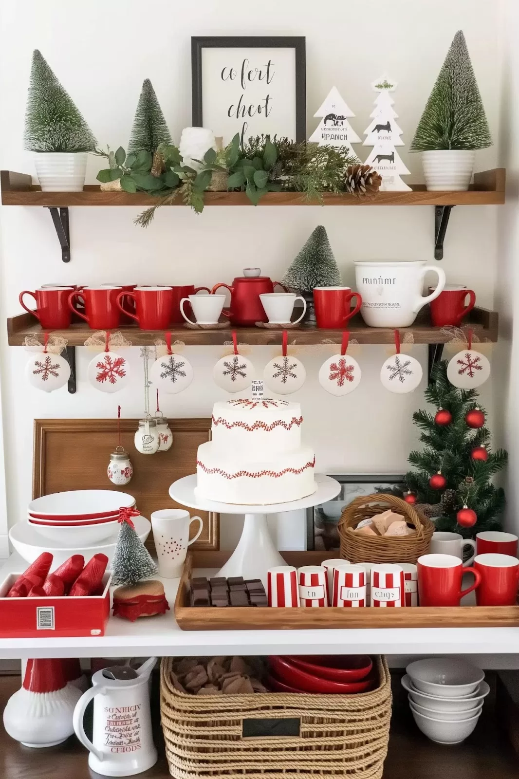 Red and white Christmas decor