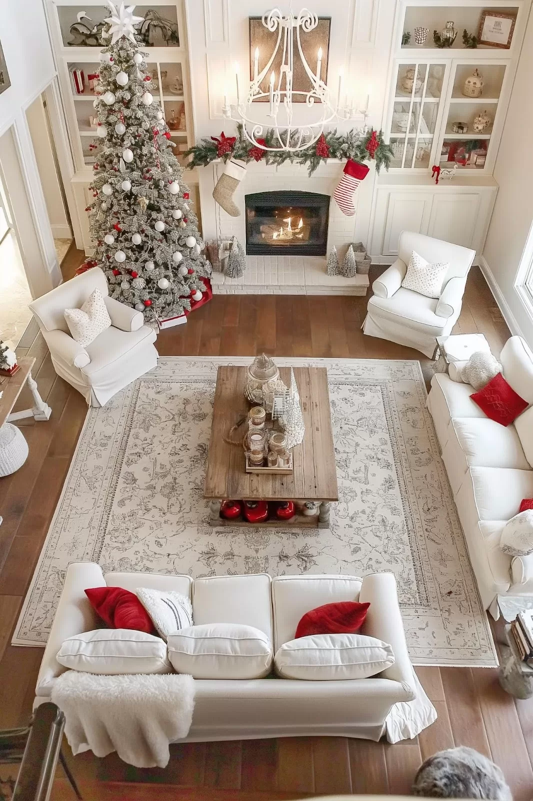 Red and white Christmas decor