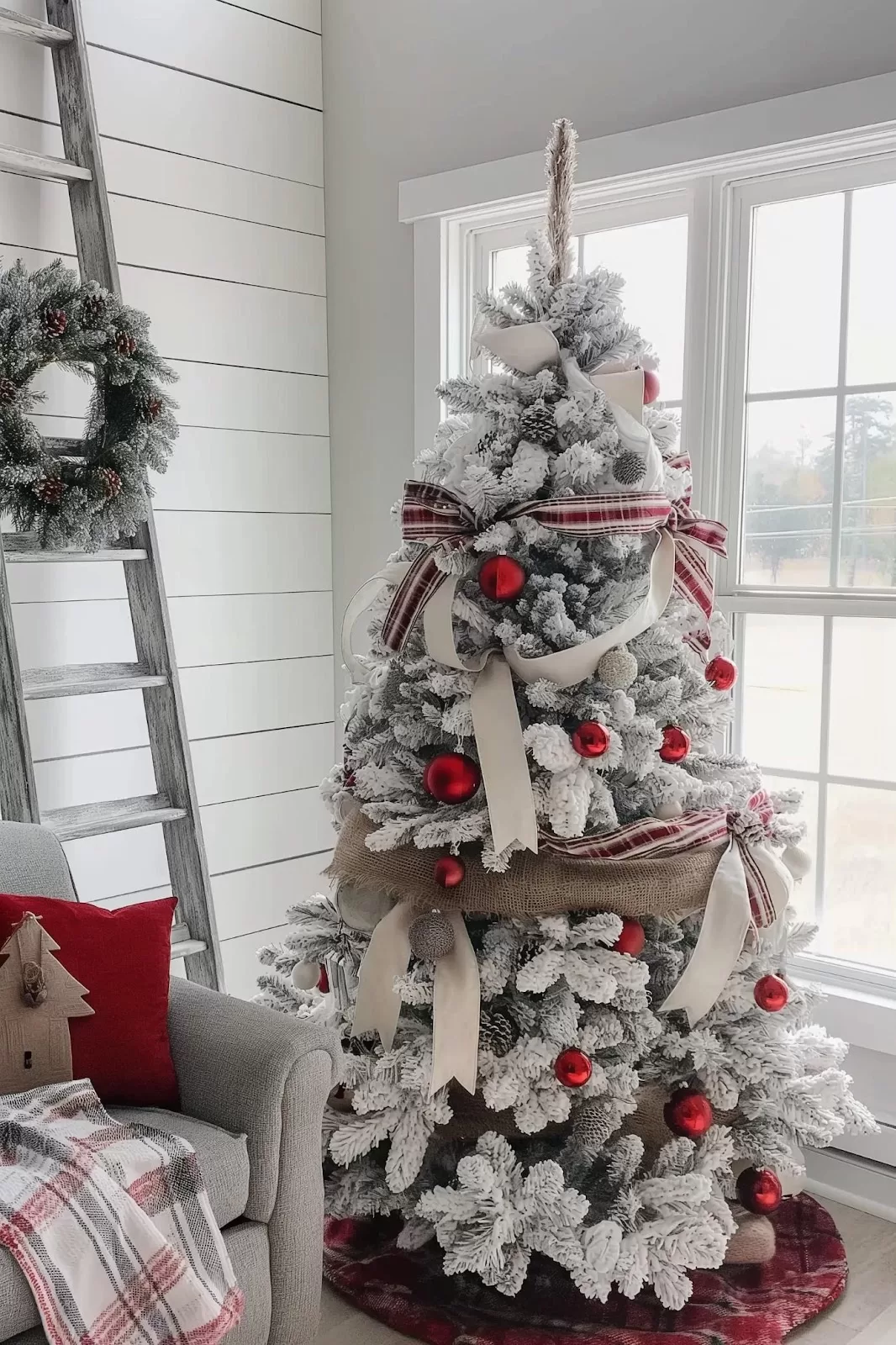 Red and white Christmas decor