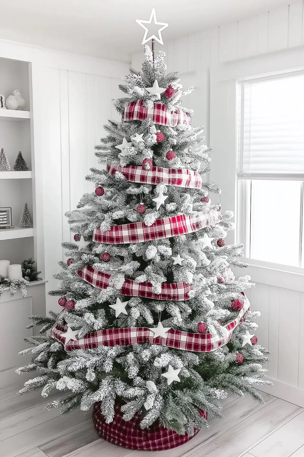 Red and white Christmas decor