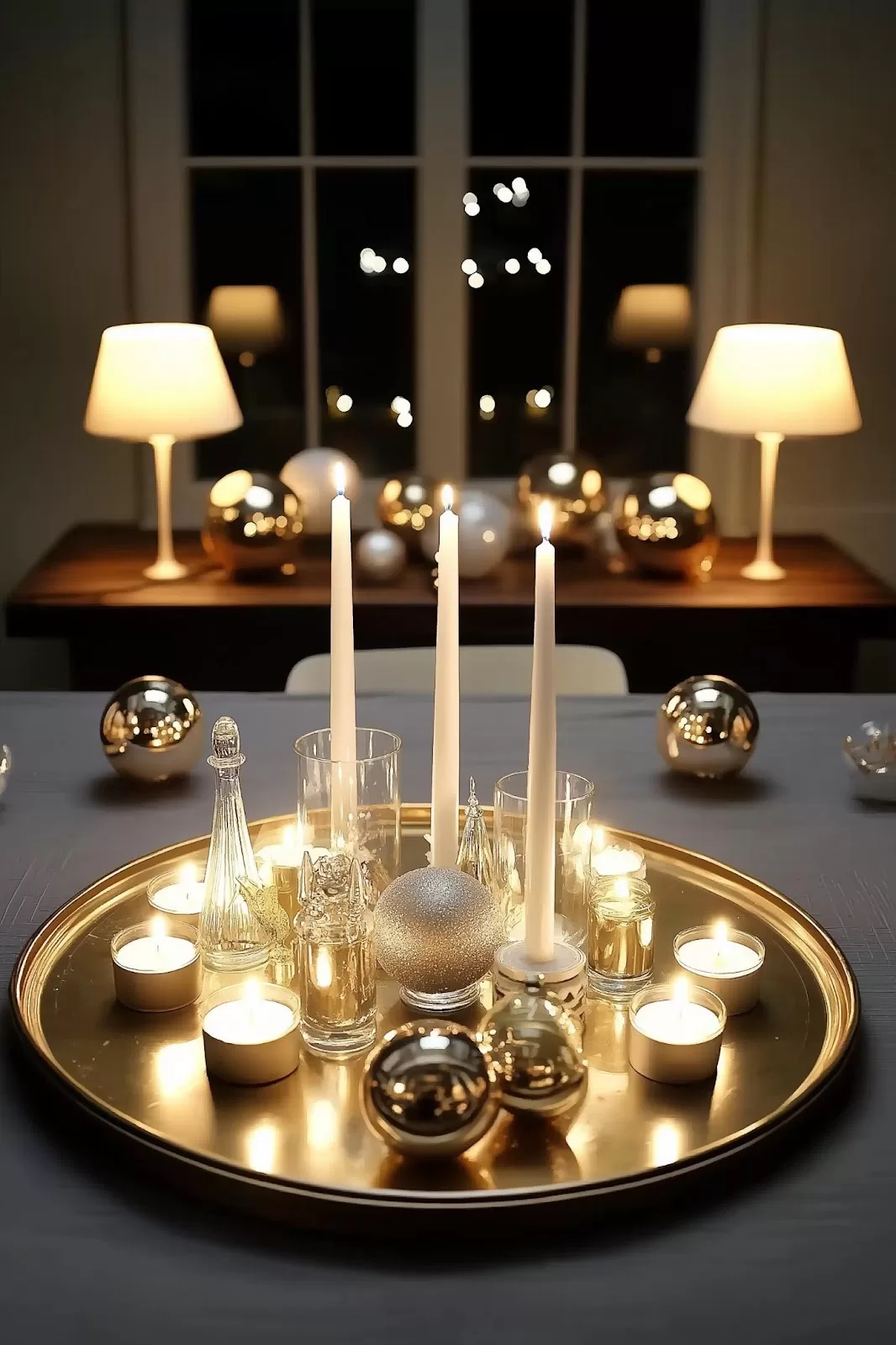 silver and gold Christmas decorations