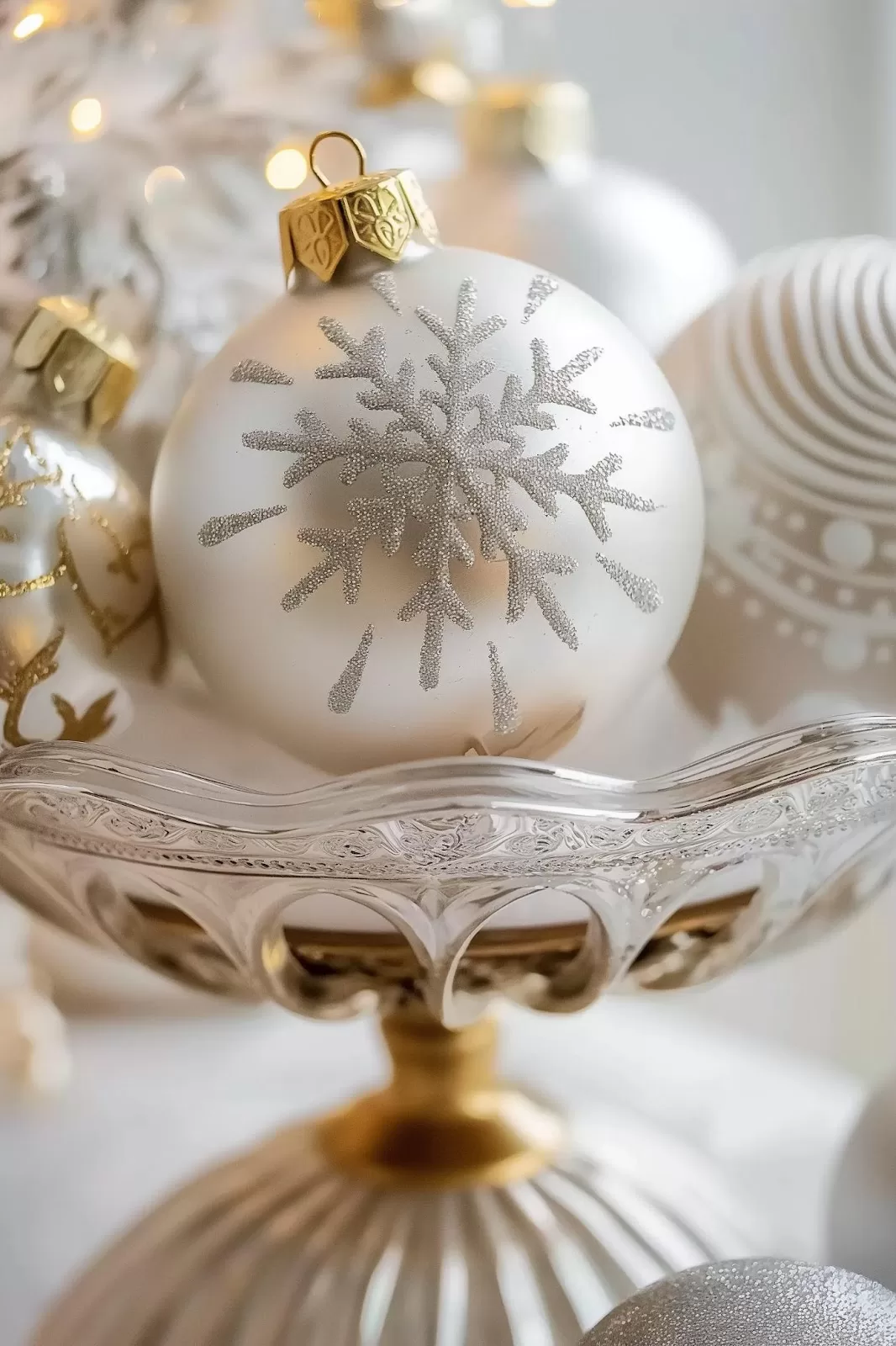 silver and gold Christmas decorations