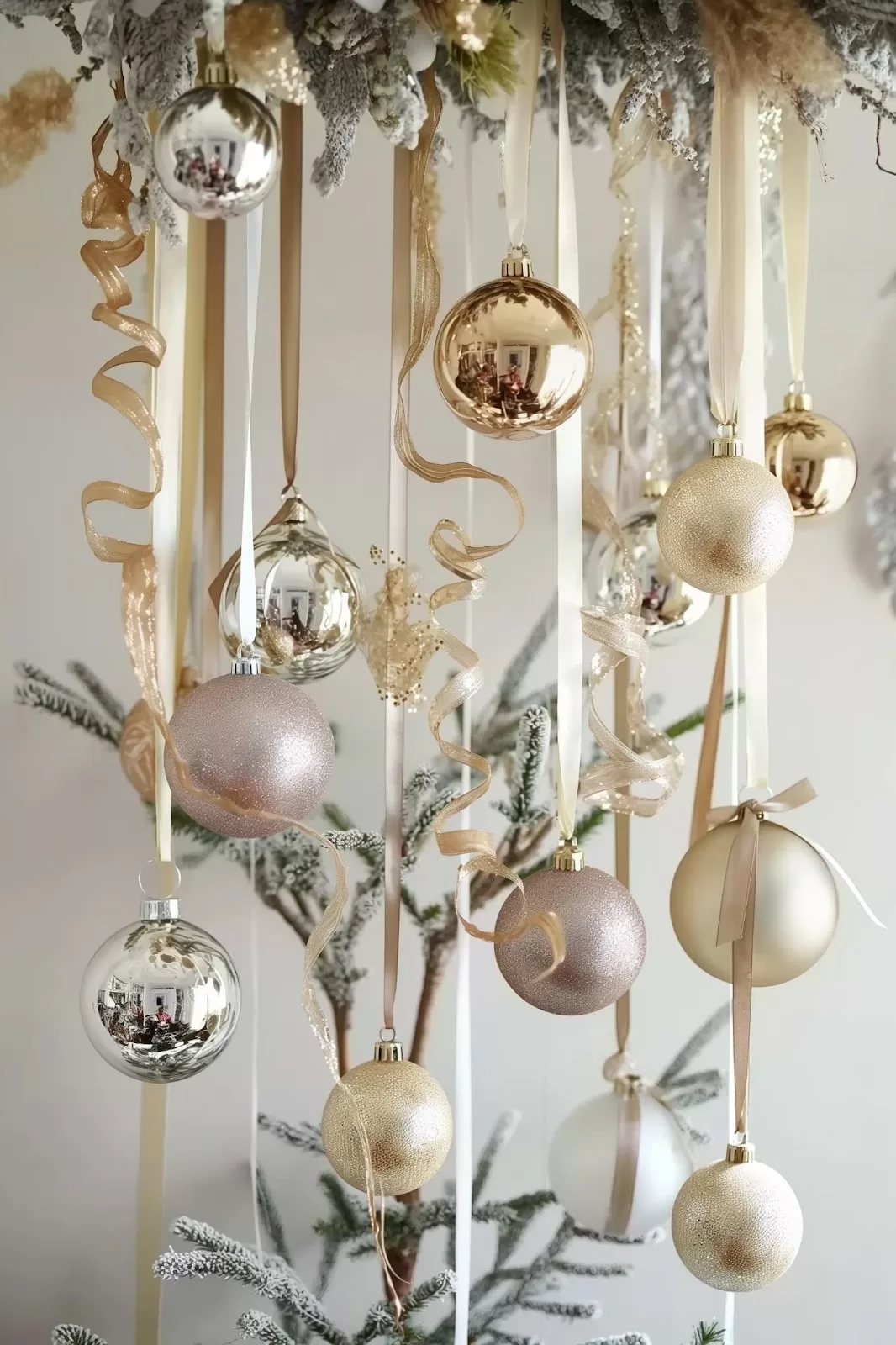 silver and gold Christmas decorations