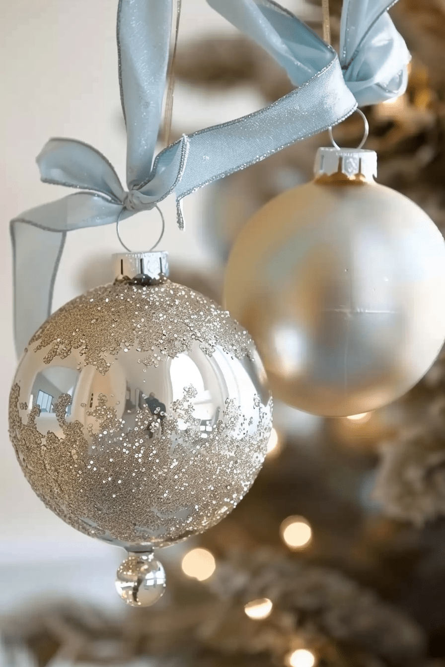 silver and gold Christmas decorations