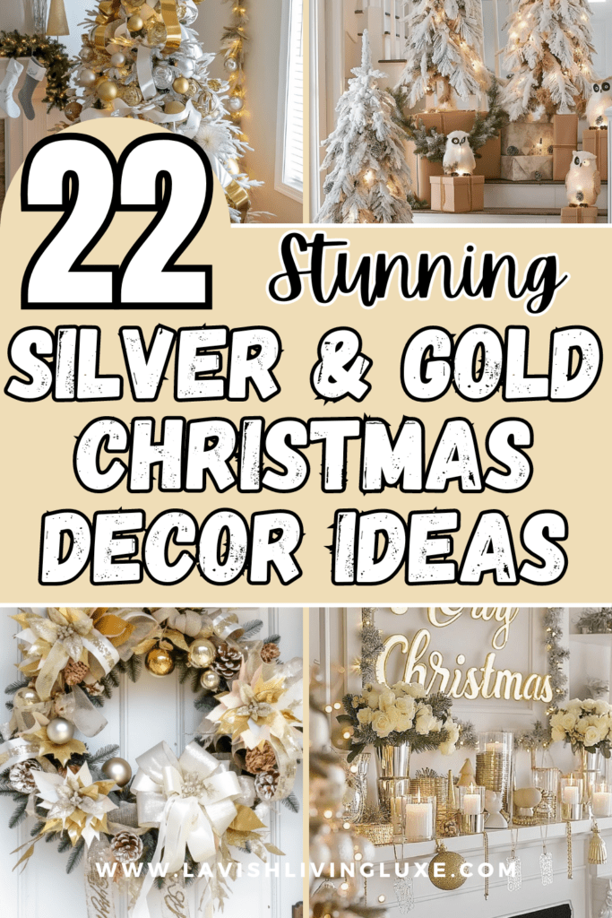 silver and gold Christmas decorations