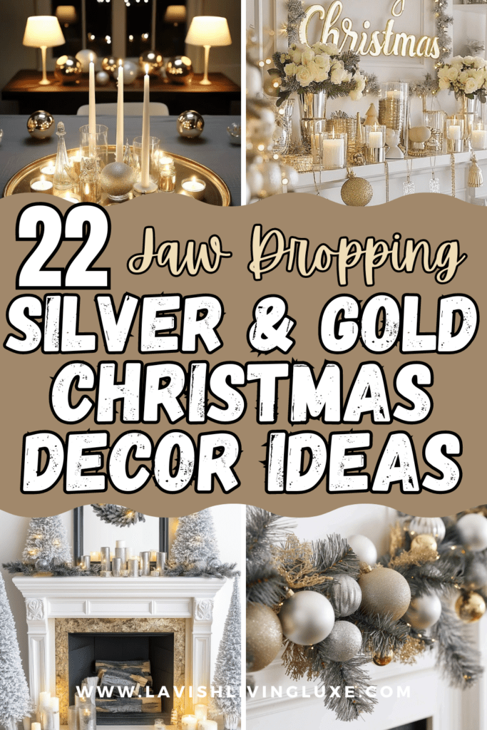 silver and gold Christmas decorations