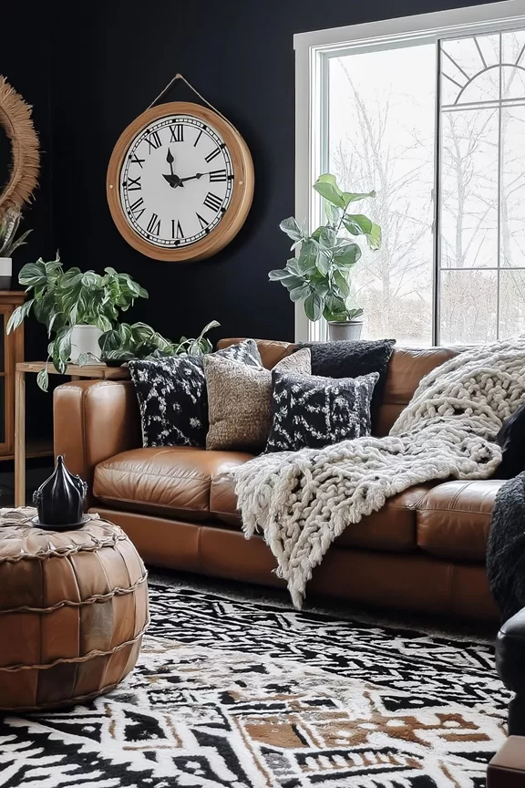 15 Sophisticated Rustic and Black Living Room Ideas