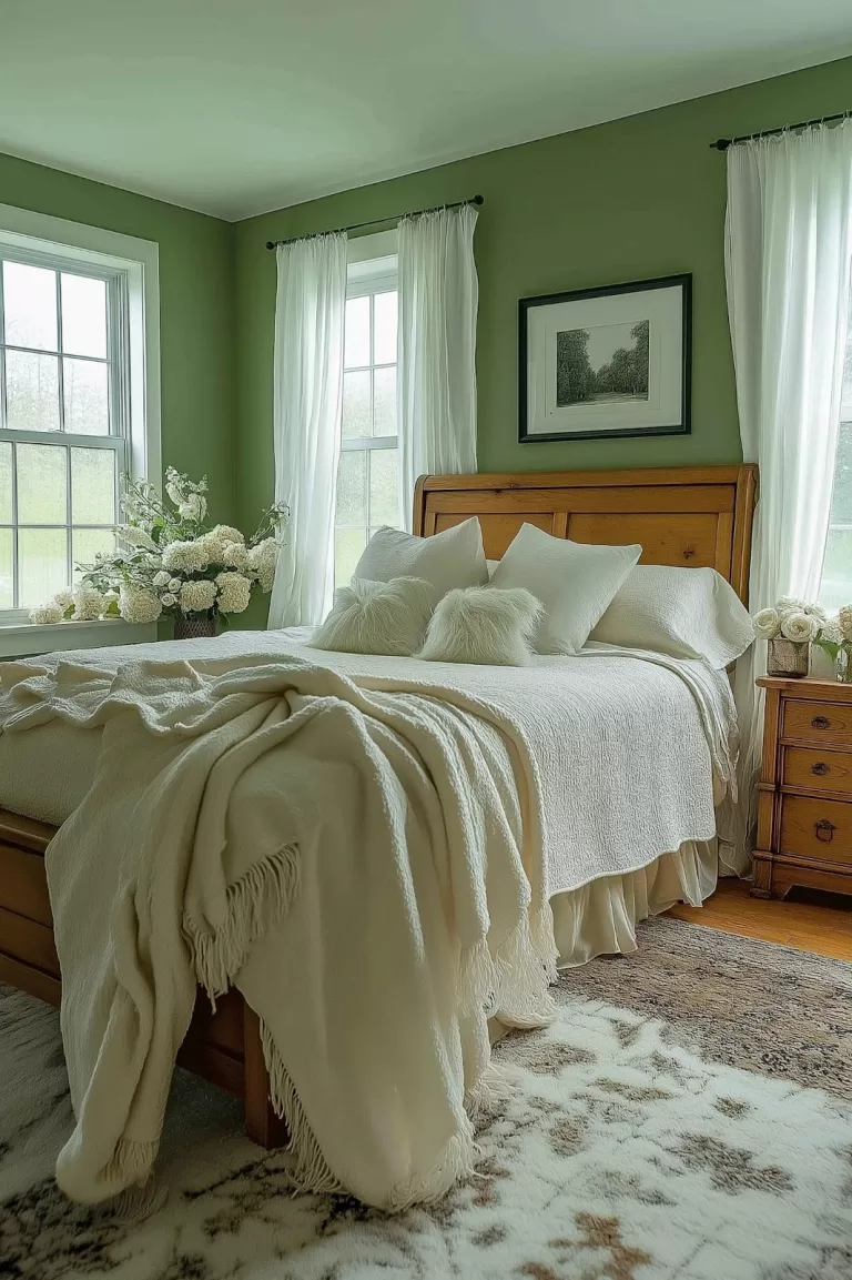 29 Green-Themed Farmhouse Bedroom Ideas for Your Sanctuary