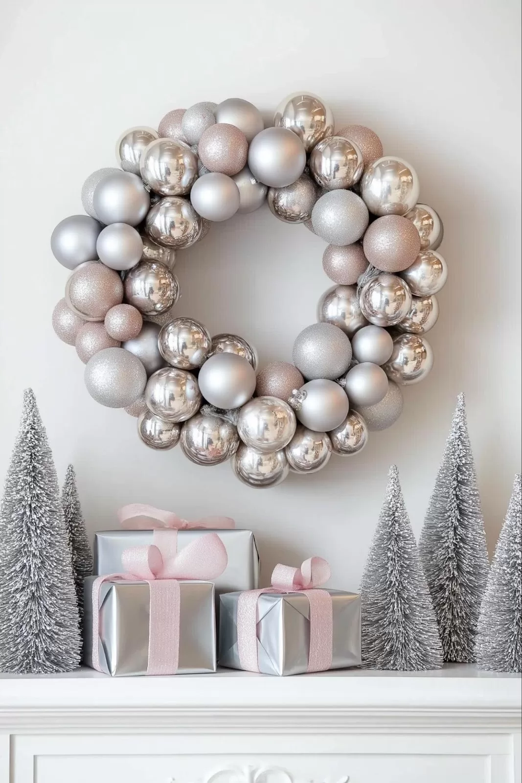 winter mantel decor