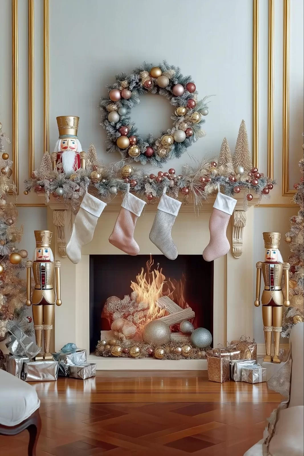 winter mantel decor