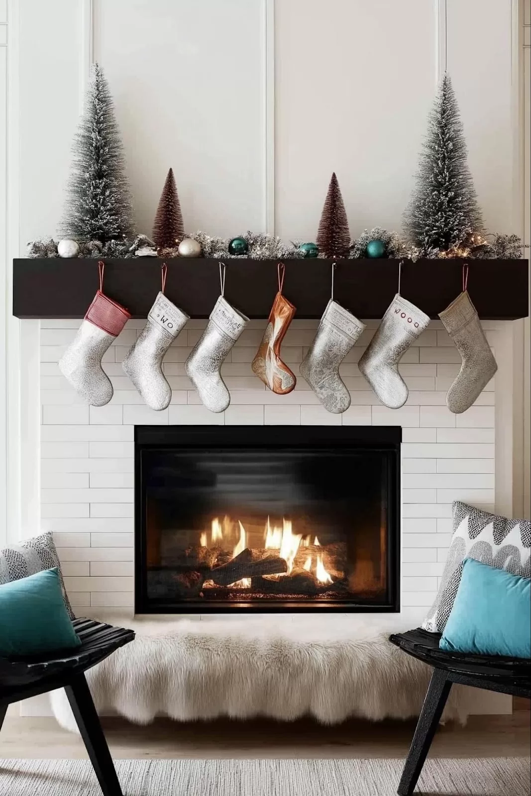 winter mantel decor