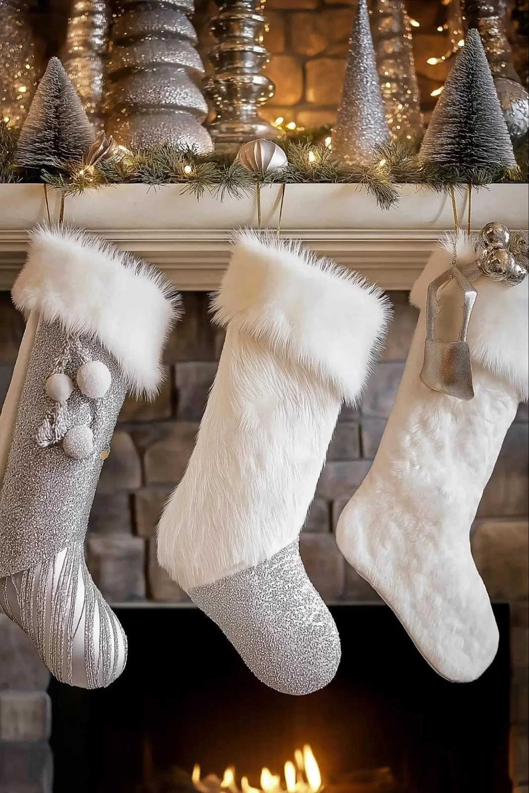 winter mantel decor