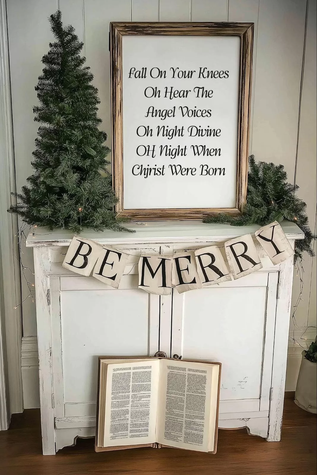 winter mantel decor