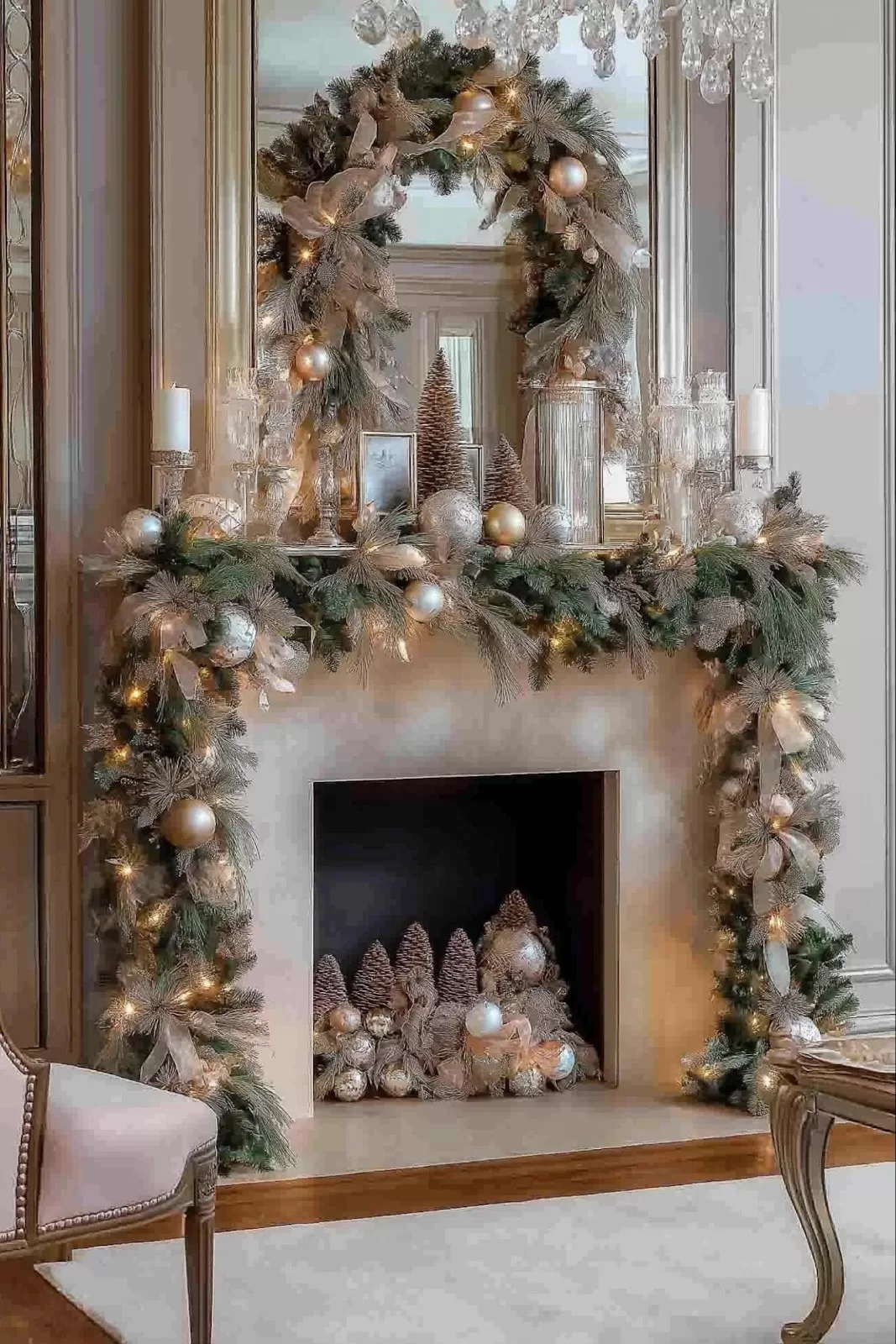 winter mantel decor