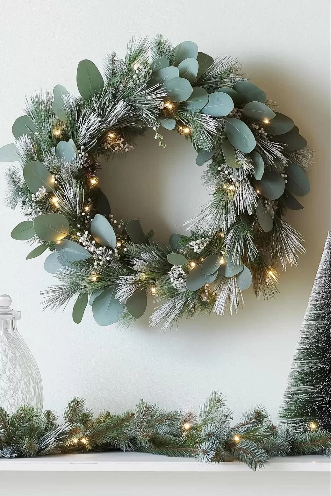 winter mantel decor