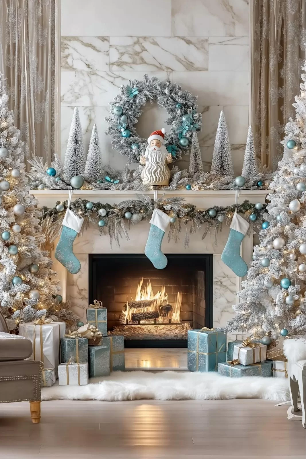 winter mantel decor