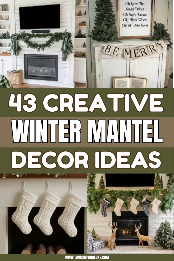 winter mantel decor