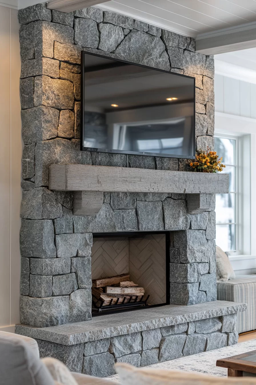 fireplace tv wall