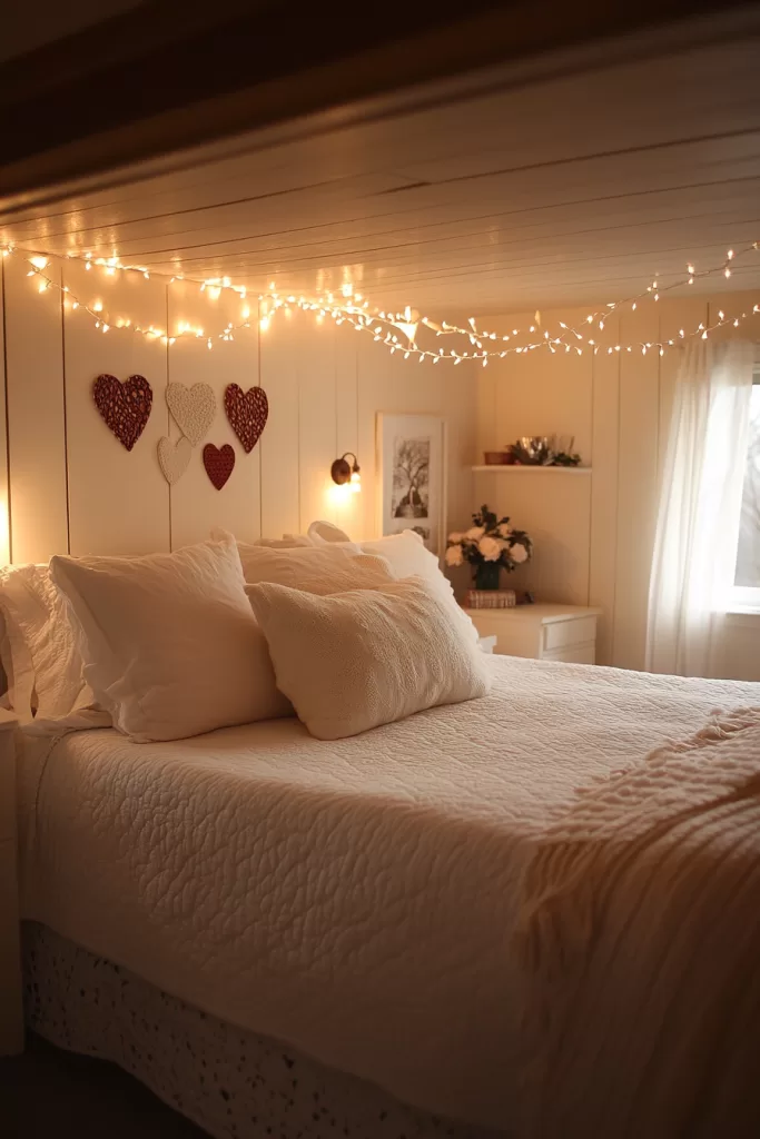 Valentine's day bedroom decor