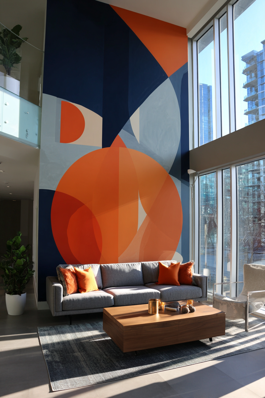 geometric wall paint design